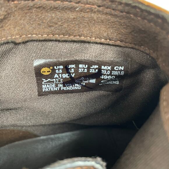 Timberland Brown Leather Ankle Booties - Women's Size 6.5 - Picture 6 of 8